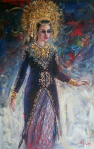 Lukisan ekspresionisme hasanah ranah minang 140x90 acrylic on canvas 2013